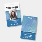 Badge Nom photo de l'employé professionnel personnalisé (Avant & arrière)