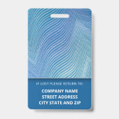 Badge Nom photo de l'employé professionnel personnalisé (Arrière)