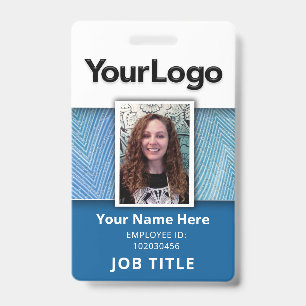Badge Nom photo de l'employé professionnel personnalisé