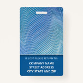 Badge Nom photo de l'employé professionnel personnalisé (Dos)