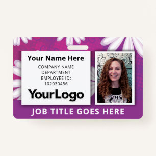 Badge Nom photo de l'employé professionnel personnalisé