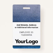 Badge Nom photo de l'employé professionnel personnalisé (Dos)