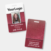 Badge Nom photo de l'employé professionnel personnalisé (Avant & arrière)