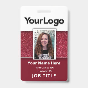 Badge Nom photo de l'employé professionnel personnalisé
