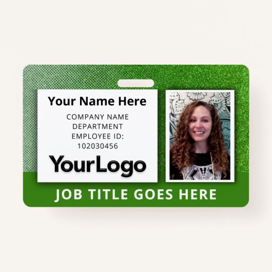 Badge Nom photo de l'employé professionnel personnalisé (Devant)