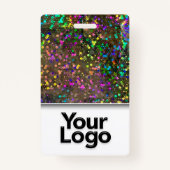 Badge Nom photo de l'employé professionnel Rainbow (Dos)