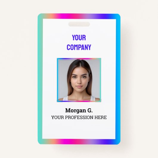 Badge Nom photo Hologramme personnalisé (Devant)