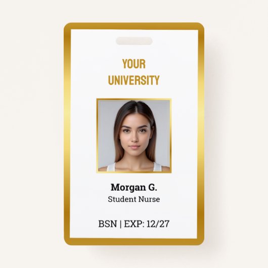 Badge Nom photo personnalisé de l'infirmière BSN (Devant)