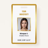 Badge Nom photo personnalisé de l'infirmière BSN (Dos)