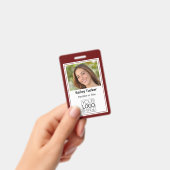 Badge Nom Professionnel de Couleur Simple Bourgogne Pers (Manuel / portable)