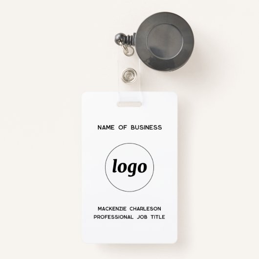 Badge Nom professionnel du logo (Front with Retractable)