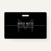 Badge Nom professionnel moderne Dark Grey (Devant)