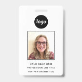 Badge Nom professionnel propre avec photo d'identité (Avant)