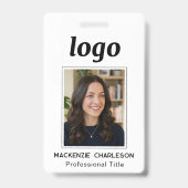 Badge Nom professionnel propre avec photo d'identité (Avant)