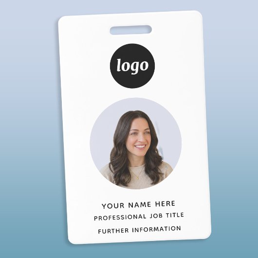 Badge Nom professionnel propre avec photo d'identité
