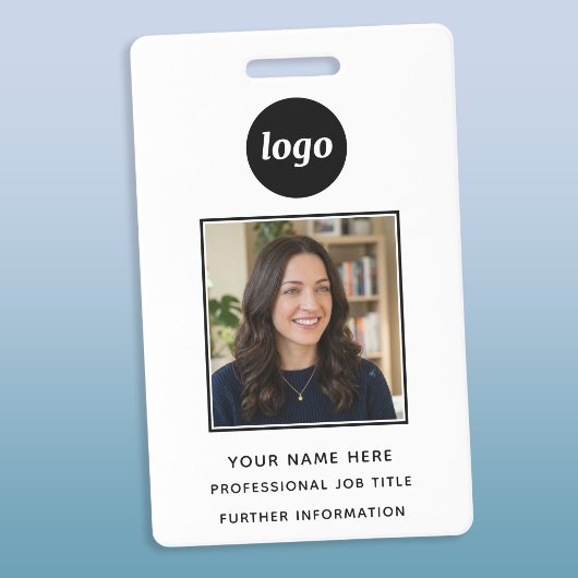 Badge Nom professionnel propre avec photo d'identité