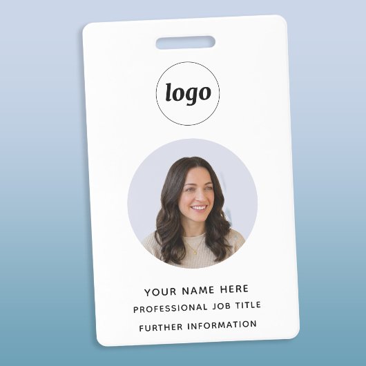 Badge Nom professionnel propre avec photo d'identité