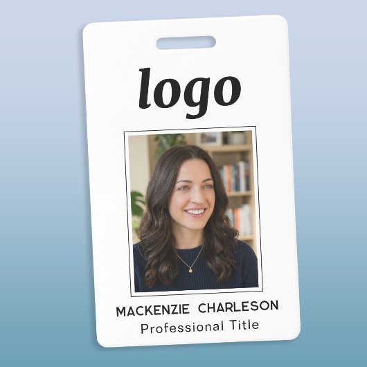 Badge Nom professionnel propre avec photo d'identité