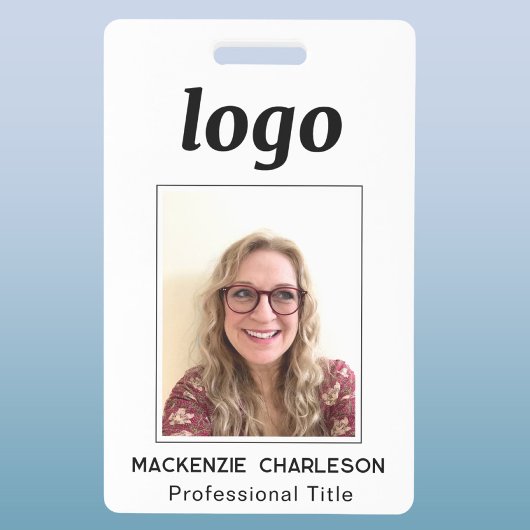 Badge Nom professionnel propre avec photo d'identité