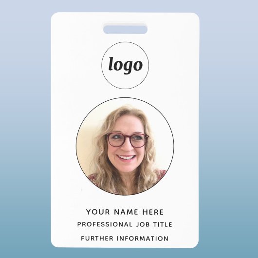 Badge Nom professionnel propre avec photo d'identité