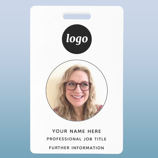 Badge Nom professionnel propre avec photo d'identité