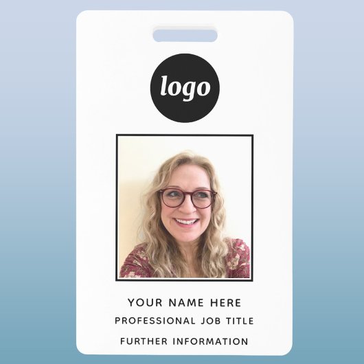 Badge Nom professionnel propre avec photo d'identité