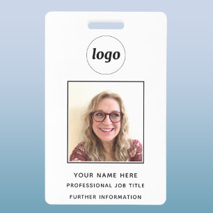 Badge Nom professionnel propre avec photo d'identité