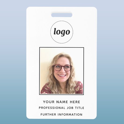 Badge Nom professionnel propre avec photo d'identité