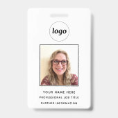 Badge Nom professionnel propre avec photo d'identité (Avant)