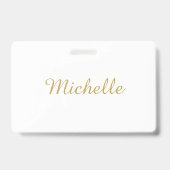 Badge Nom propre Créatif Tendance Couleur Or Script (Avant)