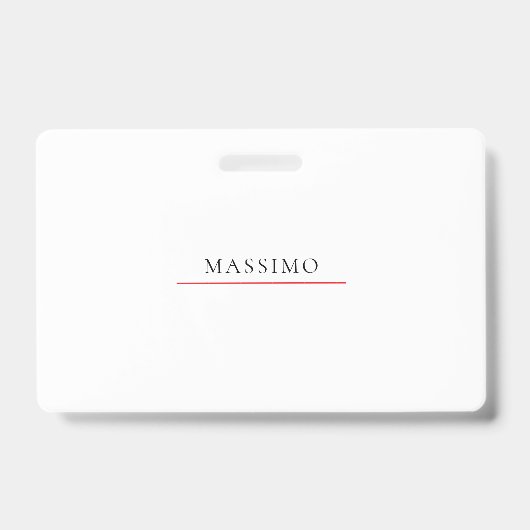 Badge Nom propre décoration chic simple noir blanc (Avant)