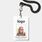 Badge Nom simple d'ID photo (Avant avec lanière)