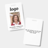 Badge Nom simple d'ID photo (Recto et verso)