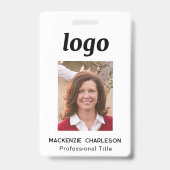 Badge Nom simple d'ID photo (Face)