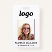 Badge Nom simple d'ID photo (Devant)