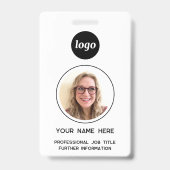 Badge Nom simple d'ID photo (Avant)