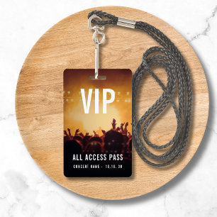 Badge Nom VIP Accès Total Photo Concert Personnalisé