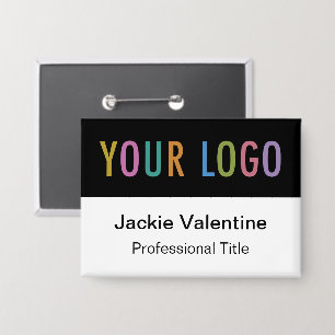 Badge nominatif à épingler avec logo étiquette nom