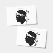 Badge nominatif avec drapeau de Corse, France (Avant & arrière)