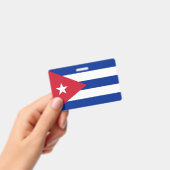 Badge nominatif avec drapeau de Cuba (Manuel / portable)