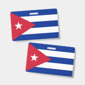 Badge nominatif avec drapeau de Cuba (Avant & arrière)