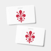 Badge nominatif avec drapeau de Florence (Avant & arrière)