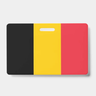 Badge nominatif avec drapeau de la Belgique