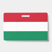 Badge nominatif avec drapeau de la Hongrie