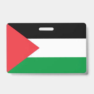 Badge nominatif avec drapeau de la Palestine