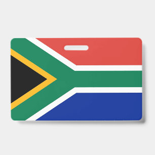 Badge nominatif avec drapeau de l'Afrique du Sud