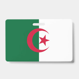 Badge nominatif avec drapeau de l'Algérie