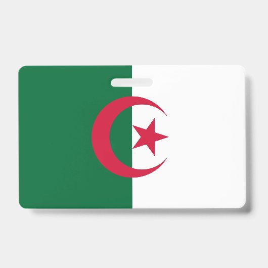 Badge nominatif avec drapeau de l'Algérie (Avant)