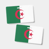 Badge nominatif avec drapeau de l'Algérie (Avant & arrière)