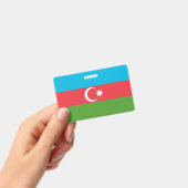 Badge nominatif avec drapeau de l'Azerbaïdjan (Manuel / portable)